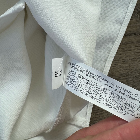 Zara white shirt dress wrap mini dress buttons oyster color size M colla… - Picture 10 of 10